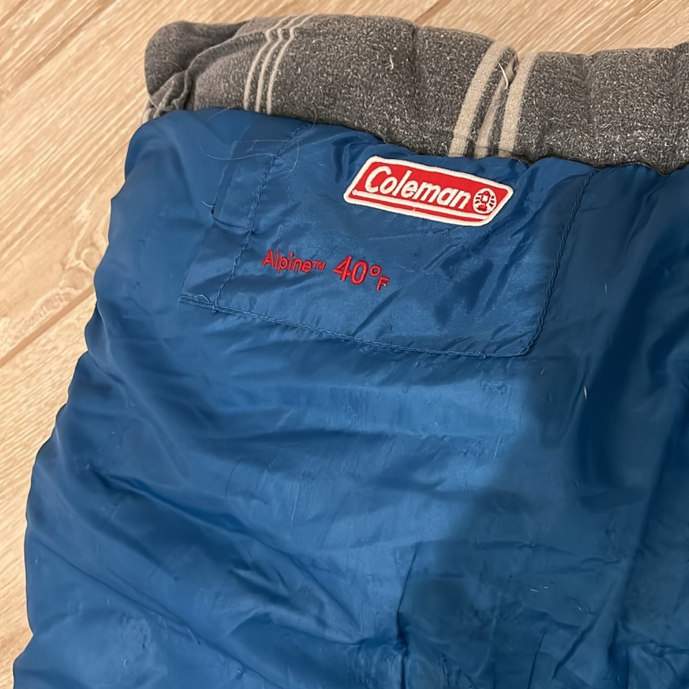 Coleman Alpine 40 Degrees F Sleeping Bag | Blue Exterior, Gray & Blue Lining - Picture 3 of 7